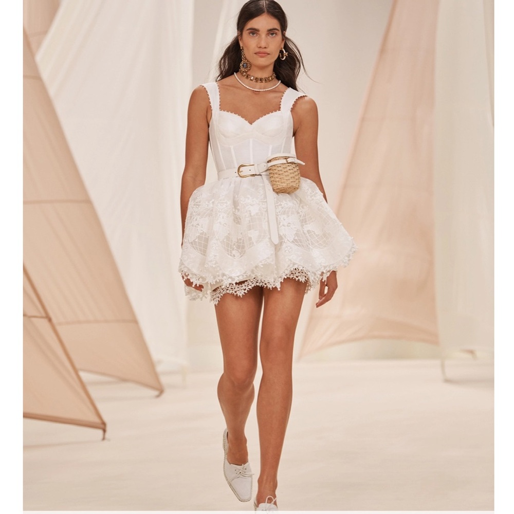 Zimmermann Ivory Lace Mini Dress